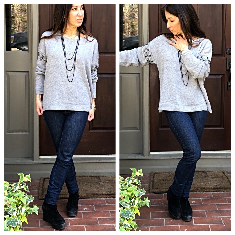 ✨LAST ONE ✨PARIS  chic chain trim sweater - Picture 6 of 8